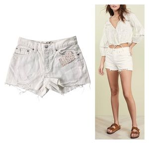 Free People We The Free Sofia Denim Shorts Size 25 in White